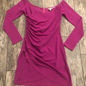 Pink Fitted Long Sleeve Dress Size Medium